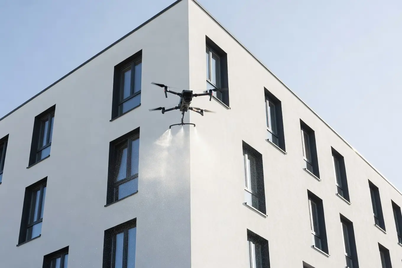 mycie elewacji dronem